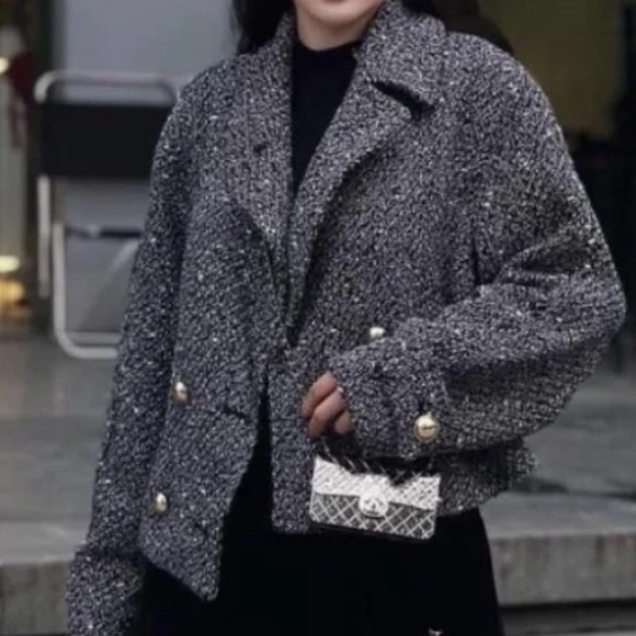 ZARA CROPPED TEXTURED BLAZER, Small, New with Tags - Picture 4 of 13